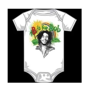 Zion Rootswear Baby Onesie with Bob Marley design